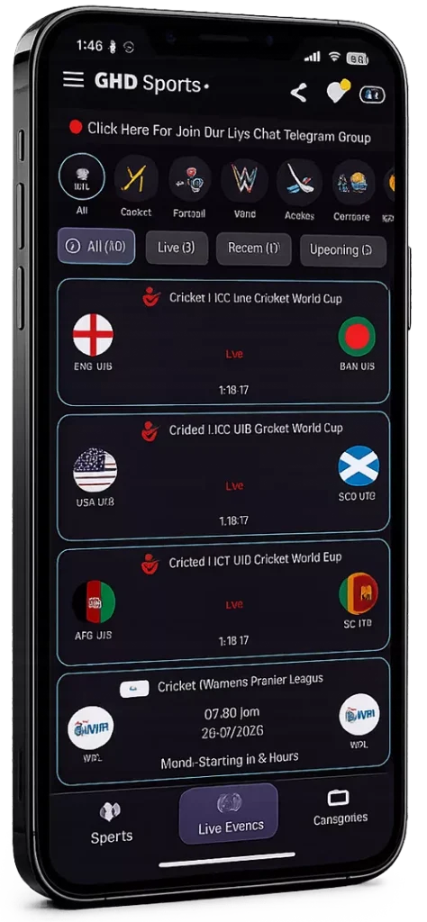 ghd sports Live Dashboard